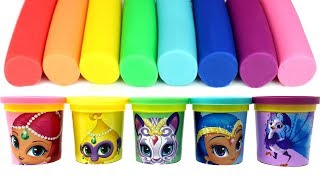 Learn Colors with Shimmer and Shine Playdoh Toys for Nahal Nazboo Parisa and Roya [upl. by Llenrap]