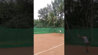 Tennis practice using sling bag tennis ball macine [upl. by Loreen142]