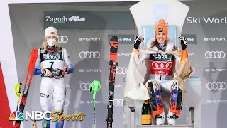 Shiffrins phenomenal run not enough to unseat Vlhova as Zagreb Snow Queen  NBC Sports [upl. by Reidid]