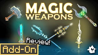 MAGIC WEAPONS Addon for Minecraft Bedrock is Overpowered indepth review [upl. by Levon]