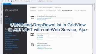 Implementing cascading DropDownList in GridView in ASPNET with out Web Service Ajax [upl. by Isied]