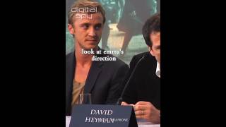 Tom Feltons reaction when Emma Watson said she didnt want to kiss him feltson dramione [upl. by Llertnor]