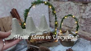 DIY LED Engel im Winterwald aus EIERKARTONS Basteln  UPCYCLING [upl. by Aikehs977]