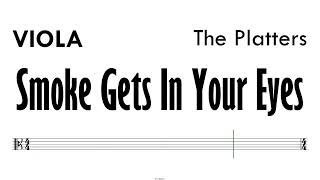 Smoke Gets In Your Eyes Viola Sheet Music Backing Track Partitura The Platters [upl. by Aihsekel]