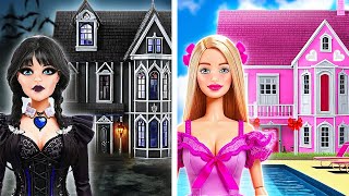 BAD vs GOOD HOUSE FOR DOLLS 💗 Wednesday vs Enid DIY Crafts Makeover Challenge by 123 GO SCHOOL [upl. by Trevor726]