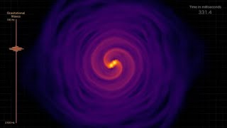 Neutron Star Merger Simulation with Gravitational Wave Audio [upl. by Hpesoy]