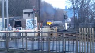 Trains At Spring Bank West Level Crossing 140418 [upl. by Sanborn]