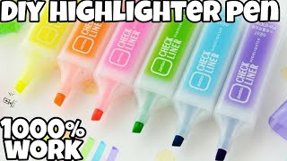 Homemade highlighter penHomemade penHow to make highlighter pen at homeDiy highlighter penDiy [upl. by Crosby]