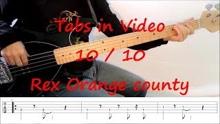 Rex Orange County  1010 BASS PLAY ALONG TABS IN VIDEO [upl. by Reldnahc]