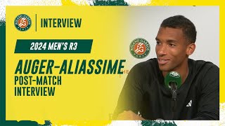 AugerAliassime Round 3 postmatch interview  RolandGarros 2024 [upl. by Anaig589]