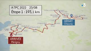 Tour PoitouCharentes 2022  Parcours Etape 1 entre Chauray 79 et Périgny 17 [upl. by Asihtal809]