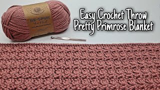 Super Easy Crochet Blanket  Crochet Primrose Stitch Blanket  Bag O Day Crochet Tutorial [upl. by Annawek493]