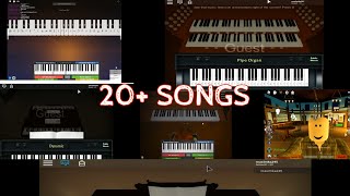 SHEETS for 20 popular ROBLOX PIANO songs  TUTORIAL [upl. by Shanna]