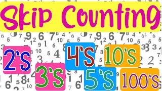 Skip Counting by 2’s 3’s 4’s 5’s 10’s and 100’s  MATH VIDEOS [upl. by Wassyngton290]