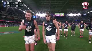 Cripps choosing not to be chaired off after loss in 200th game  Blues  Dogs  AFL Round 18 2024 [upl. by Perceval]