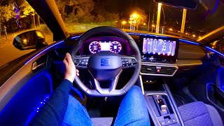 New Seat Leon 2021  NIGHT POV Test drive amp FULL REVIEW FR 15 eTSI DSG [upl. by Finzer]