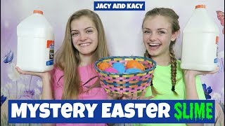 Mystery Surprise Easter Slime Challenge  Jacy and Kacy [upl. by Sigismund652]