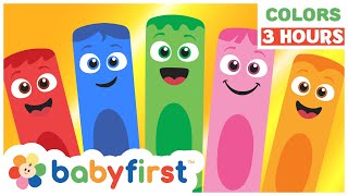 Toddler Learning Video  Learn Colors for Kids  3 Hours of Color Crew Compilation  BabyFirst TV [upl. by Carlie702]