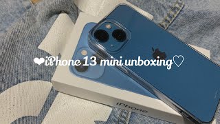 iPhone 13 mini unboxing blueaccessoriescamera test💖✨ [upl. by Drofiar261]