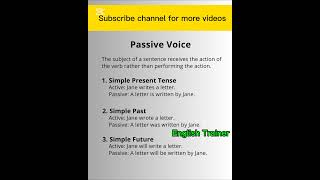 Passive voice foryou english englishvoacabularyimportantwords englishlanguage learnenglish ETSK [upl. by Azeria]