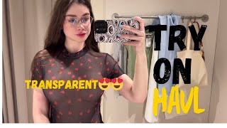 4K SeeThrough Clothes Try on Haul Transparent Fabric No Bra Trend [upl. by Tullius]