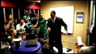 Video EMU womens basketball team coach Tory Verdi celebrate win in MAC tournament semifinals [upl. by Ofilia]