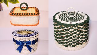 3 Different ideas of Rope Storage Basket Diy Rope Basket Diy Storage Organizer  Hamna Nadeem [upl. by Acnairb815]