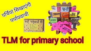 Hindi TLM पर्ची से पर्यायवाचीपर्यायवाची शब्द tlm for primary school in Hindi cls 4 [upl. by Nosnev]