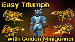 Easy Triumph Solo Pizza Party with Golden Minigunner Roblox Tower Defense Simulator [upl. by Aivata]