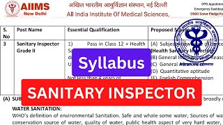 AIIMS Sanitary Inspector Syllabus 2023  Sanitary Inspector Exam pattern aiims [upl. by Buckley]