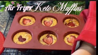 Air Fryer strawberries Muffins helpsinweightloss ketorecipes healthyliving ketodiet [upl. by Akel]