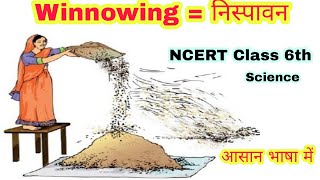 Winnowing in hindi  Difference between threshing and Winnowing  Class 6th Science Yogesh Bhardwaj [upl. by Elleirbag]