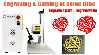 Fiber laser jewelry EngravingampCutting I how to use Ezcad operate engraving and cutting at same time [upl. by Yentihw]