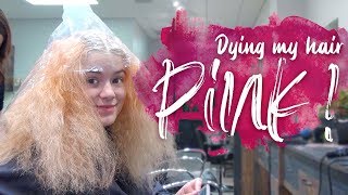 Dying My Hair PINK NEW Haircut Finally [upl. by Chiquia482]