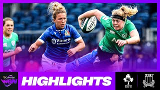 HIGHLIGHTS  IRELAND V ITALY  2024 GUINNESS WOMEN’S SIX NATIONS RUGBY [upl. by Ellenahc]