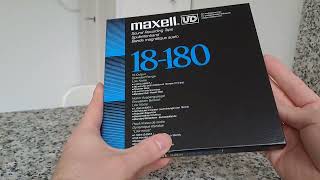 Unwrapping Maxell18180 reeltoreel tape early 90s [upl. by Ilajna]