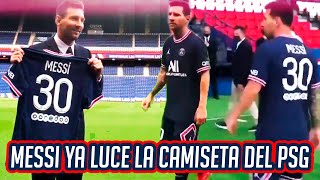 MESSI ya LUCE LA CAMISETA del PSG ESTE es EL DORSAL ELEGIDO por MESSI [upl. by Honeyman435]