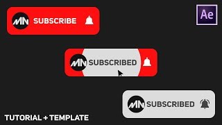 Create Subscribe Button Animation In After Effects  After Effects Tutorial Free Template Footage [upl. by Ahsha268]