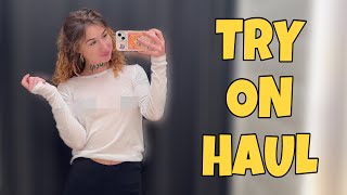 4K NEW SeeThrough Try On Haul  Transparent Clothes With Polly [upl. by Aicittel]