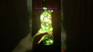 Led lights in wine bottle diy yt art lights glow shortsvideo goviral fyp [upl. by Elia]