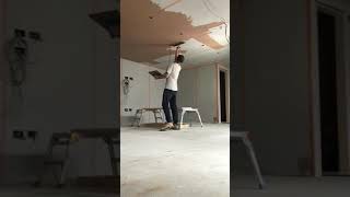 Plastering big ceiling [upl. by Idarb]