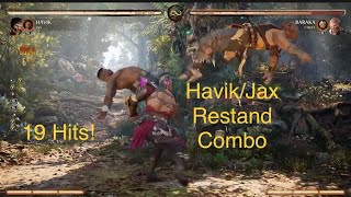 Restand Havik Combos Jax Cameo Combo 19hits Mortal Kombat 1 MK1 mk shorts short [upl. by Ybok]