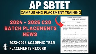 ap sbtet diploma campus and placement latest news important instructions to diploma C20 [upl. by Lowson434]