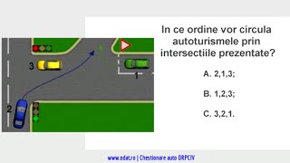 In ce ordine vor circula autoturismele prin intersectiile prezentate [upl. by Beth]