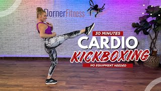 30Min Sweaty Cardio Kickboxing Workout  Low amp High Impact Options [upl. by Ayifas796]