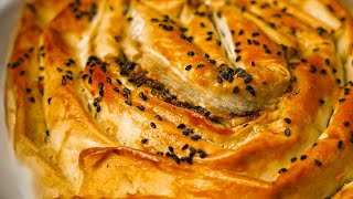 Crispy homemade Börek  Spinach and cheese crunchy recipe  simple and delicious [upl. by Kay861]