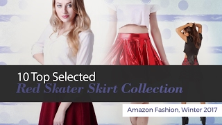 10 Top Selected Red Skater Skirt Collection Amazon Fashion Winter 2017 [upl. by Hahcim]