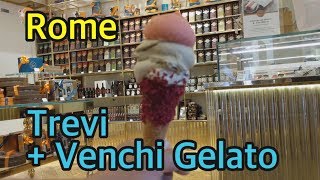 ROME Trevi Fountain to Venchi Gelato in a hot afternoon 4K [upl. by Anial]