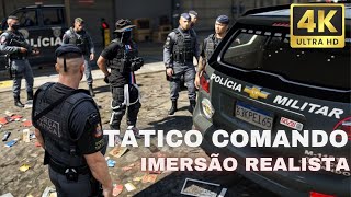 TÁTICO COMANDO E TÁTICO 90 NAS RUAS DE SÃO PAULO GTA RP IMERSÃO REALISTA 4K 60FPS gta bc [upl. by Hpesoy]