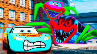 Lightning McQueen vs McQueen SpiderCar vs Bus Eater Intense Chase and Epic Crashes  BeamNG Drive [upl. by Angrist610]